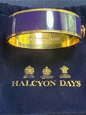 Halcyon Days Purple Enamel and Gold Bangle